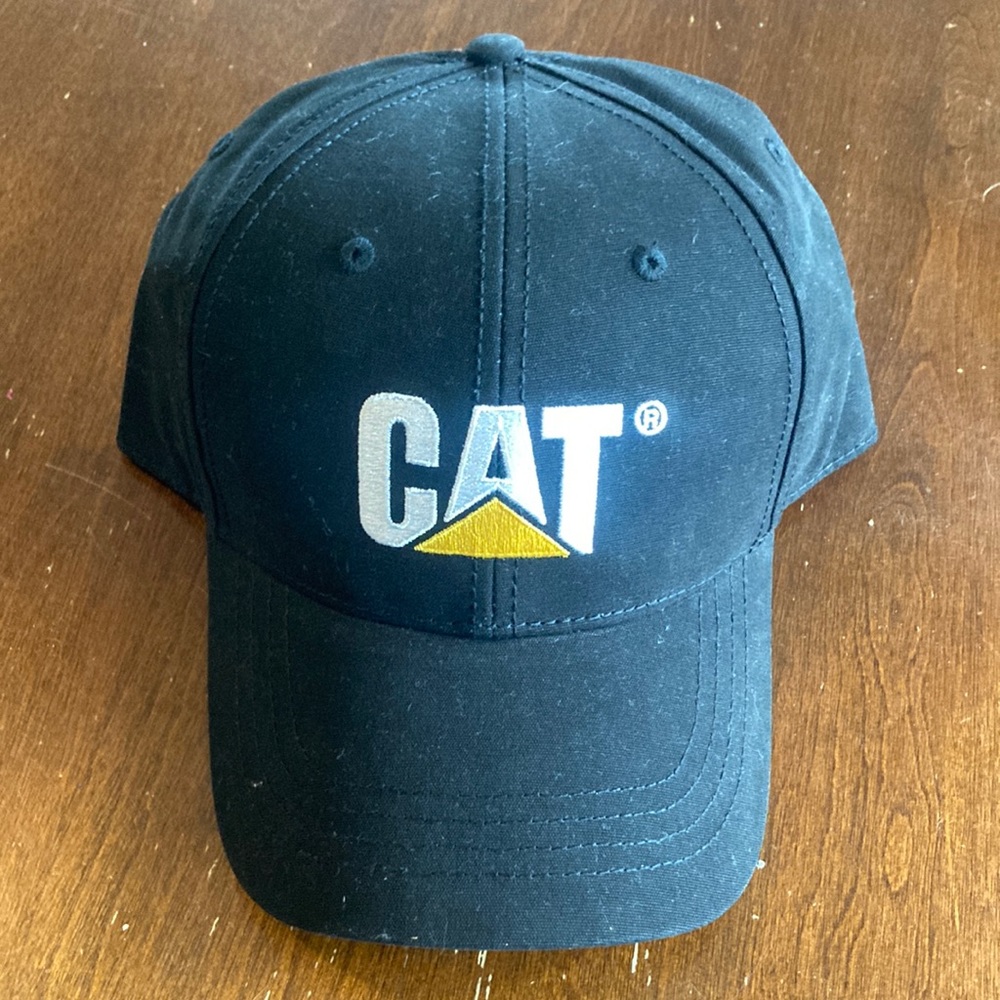 Caterpillar Black Trademark Cap OS strapback NWOT